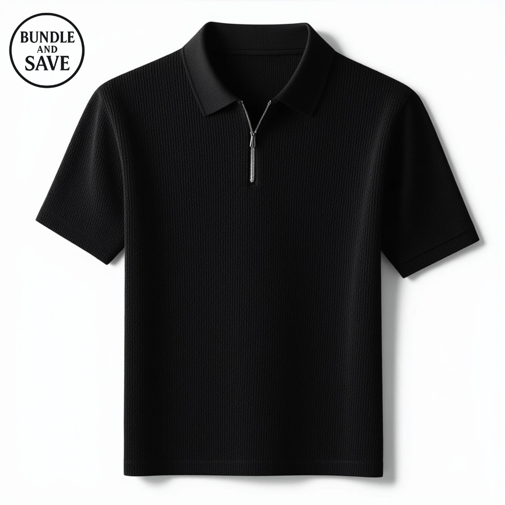 Gio French Knit Polo - Light Gray