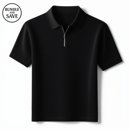 Gio French Knit Polo - Light Gray