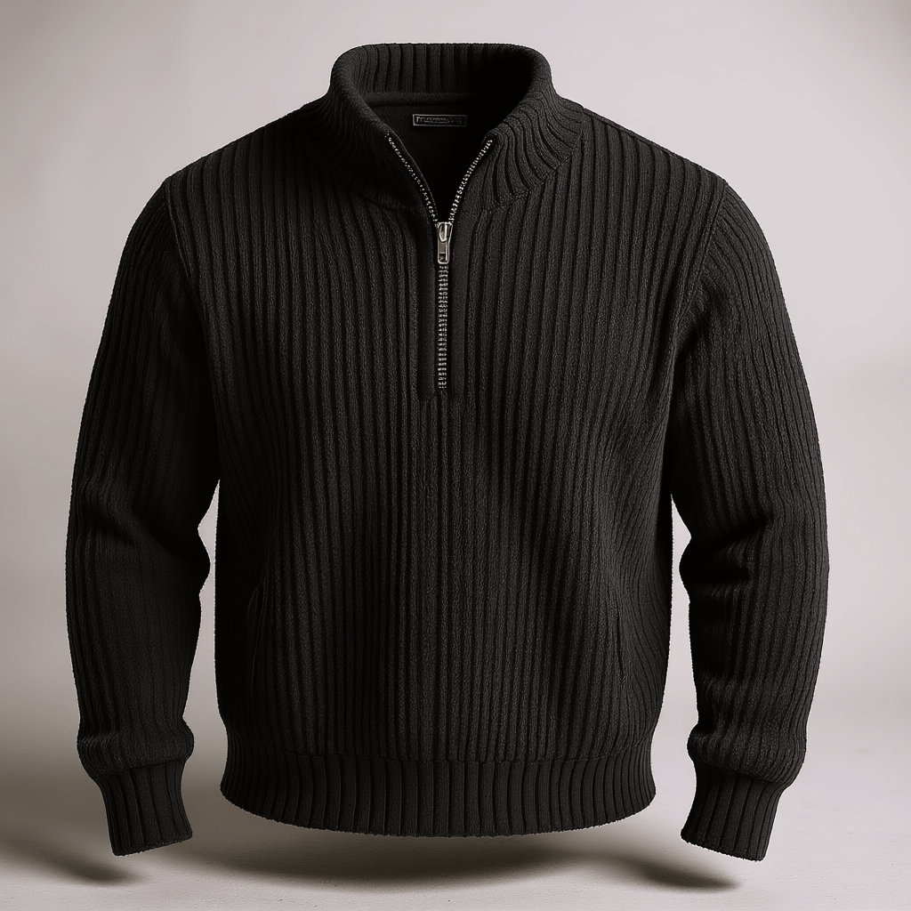 Strada Shaker Quarter Zip Sweater