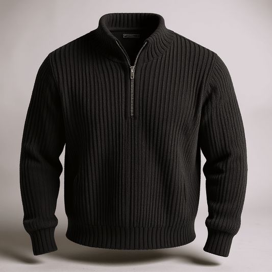 Strada Shaker Quarter Zip Sweater