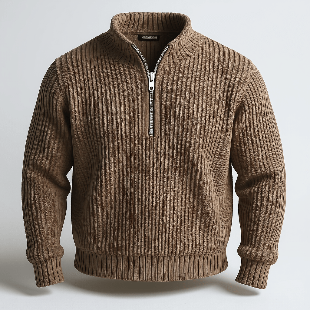 Strada Shaker Quarter Zip Sweater