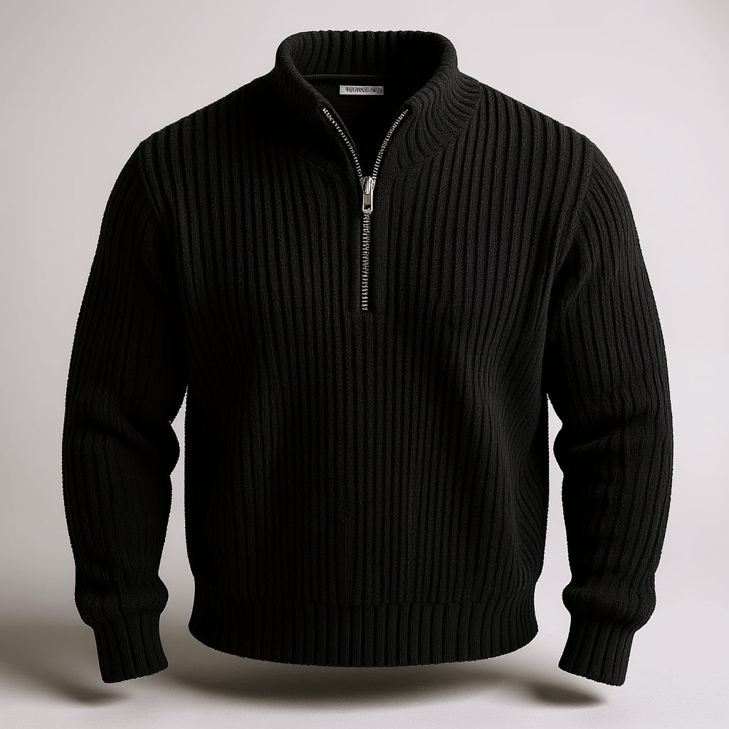 Strada Shaker Quarter Zip Sweater