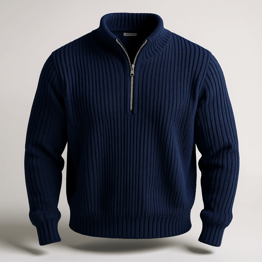 Strada Shaker Quarter Zip Sweater